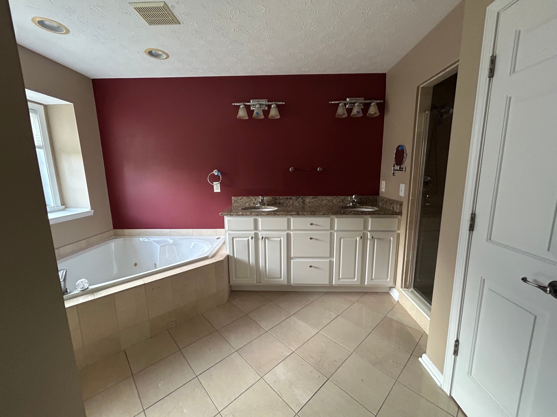 outdated primary bathroom in Danville before remodel