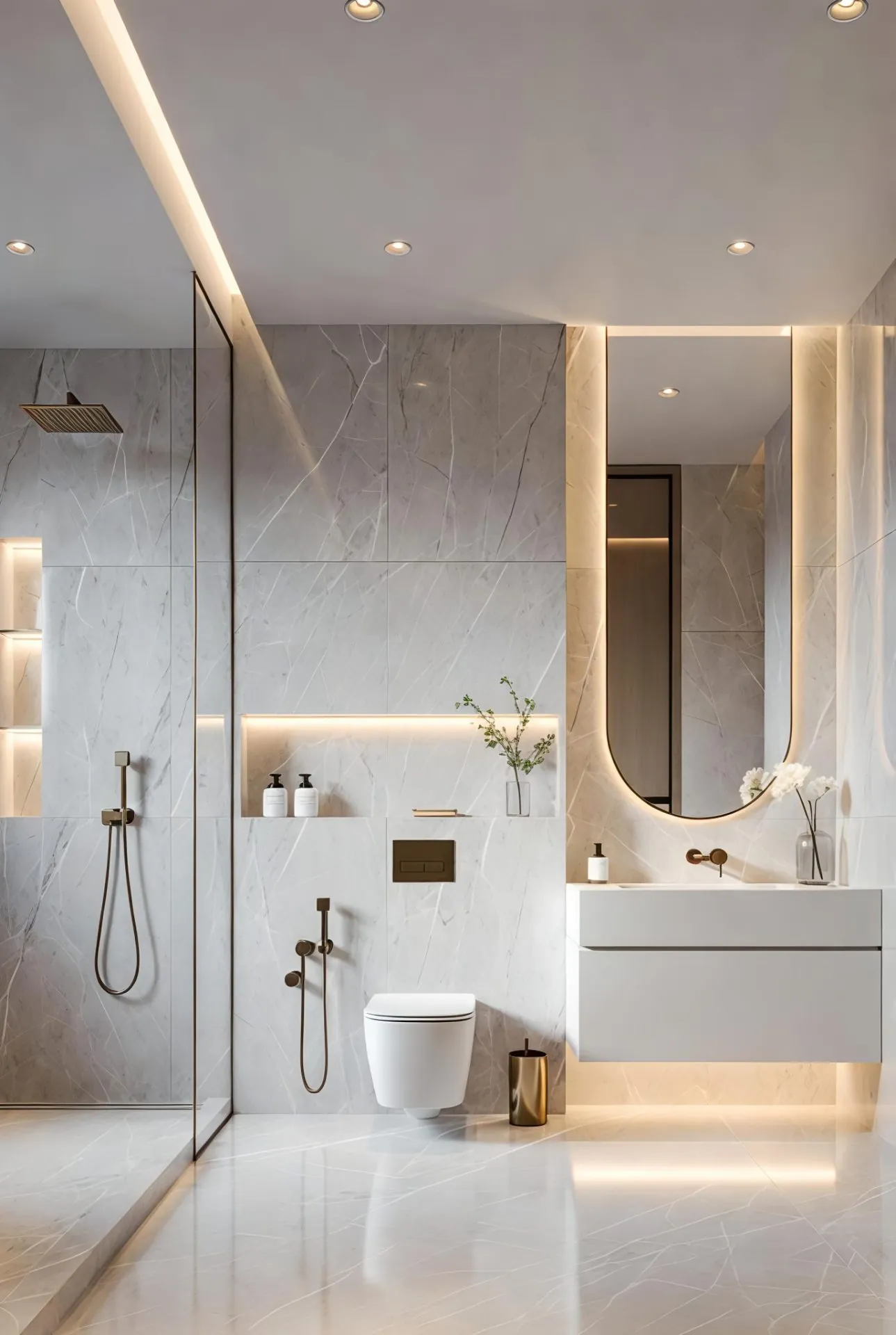 High-end East Bay bathroom remodel by METIS Construction